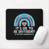Ok om anders Rainbow Autisme Awareness meisjes Muismat (Met muis)