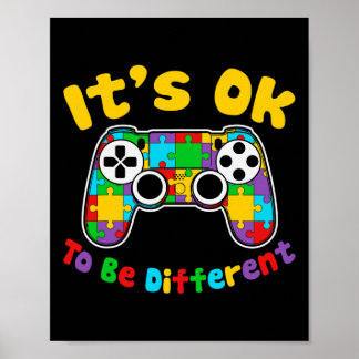 Ok om anders te zijn Video Gamer Autisme bewust Poster