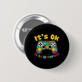 Ok om anders te zijn Video Gamer Autisme bewust Ronde Button 5,7 Cm (Voorkant /achterkant)