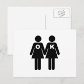 OK OM GAY (lesbisch) TE ZIJN Briefkaart (Voorkant / Achterkant)
