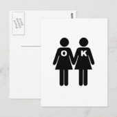 OK OM GAY (lesbisch) TE ZIJN Briefkaart (Voorkant / Achterkant)