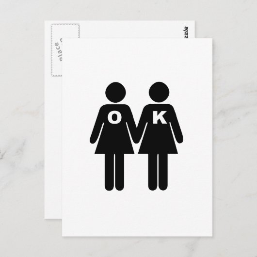 OK OM GAY (lesbisch) TE ZIJN Briefkaart (Voorkant / Achterkant)