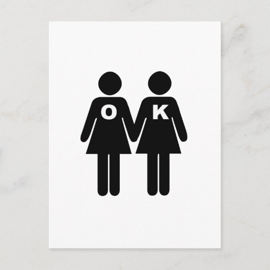 OK OM GAY (lesbisch) TE ZIJN Briefkaart (Voorkant)