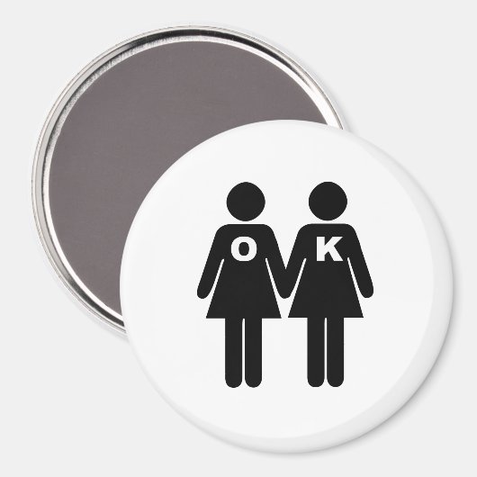 OK OM GAY (lesbisch) TE ZIJN Magneet (Voorkant / Achterkant)