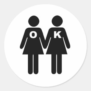 OK OM HOMOSEKSUEEL TE ZIJN (lesbisch) Ronde Sticker