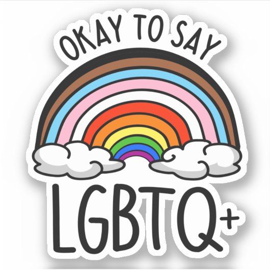 Ok om LGBTQ+ te zeggen Sticker (Voorkant)