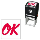 OK Retro Rubber Zelfinkt Stempel (In situ)