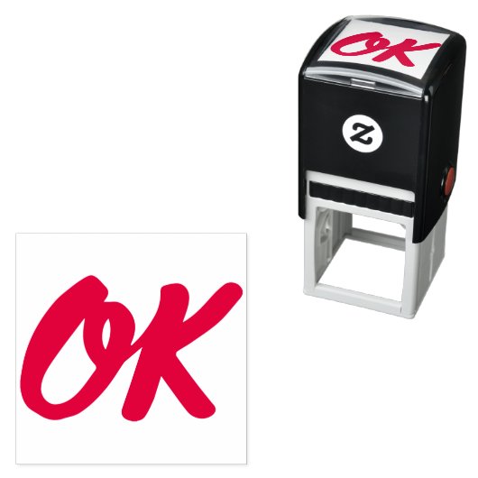 OK Retro Rubber Zelfinkt Stempel (In situ)