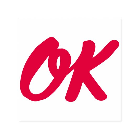 OK Retro Rubber Zelfinkt Stempel (Design)
