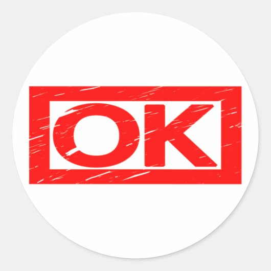 OK Stempel Ronde Sticker (Voorkant)
