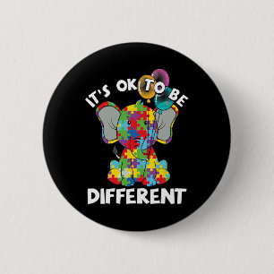 OK zijn verschillende autistische olifant bylloons Ronde Button 5,7 Cm