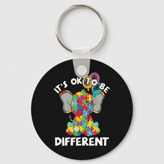 OK zijn verschillende autistische olifant bylloons Sleutelhanger (Voorkant)