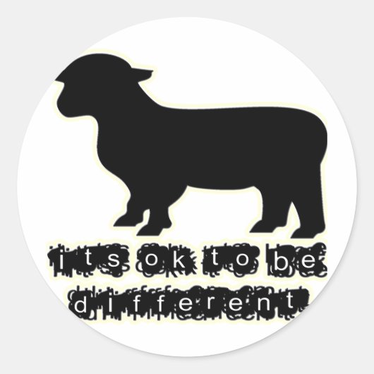 ok zwarte schapen boerderij ronde sticker (Voorkant)