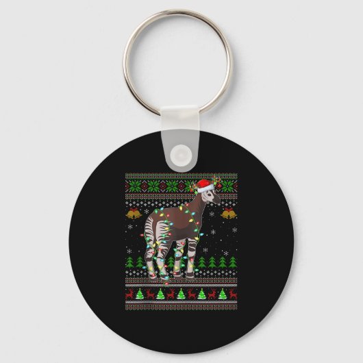 Oka Ugly Christmas Sweaters Holiday Santa Cute Xma Sleutelhanger (Voorkant)