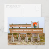 Okaloosa-gebied, Golfeilanden, Nationale zee, FL Briefkaart (Voorkant / Achterkant)
