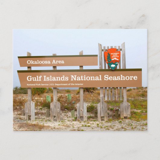 Okaloosa-gebied, Golfeilanden, Nationale zee, FL Briefkaart (Voorkant)