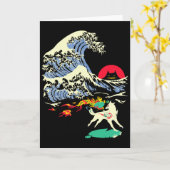 Okami Amaterasu Sun God Wolf The Great Wave Video  Kaart (Gele Bloem)