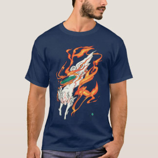 Okami Amaterasu Sun God Wolfhe Great Wave Video Ga T-shirt