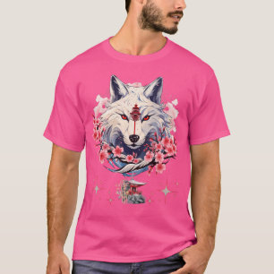 Okami Wolf Japanse anime Kawaii Blossom Cherry Fl T-shirt