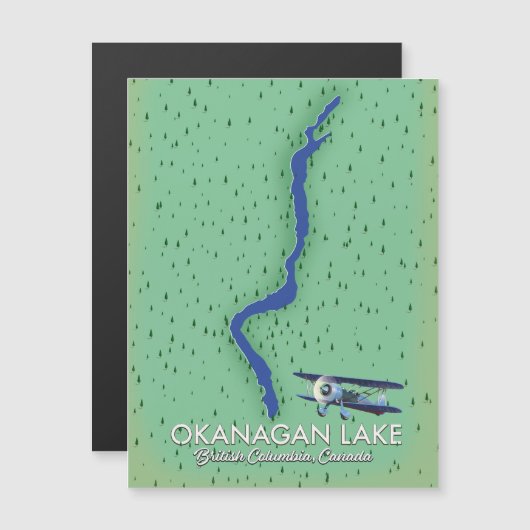 Okanagan Lake Brits-Columbia Canada kaart (Voorkant / Achterkant)