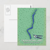 Okanagan Lake Brits-Columbia Canada kaart (Voorkant / Achterkant)
