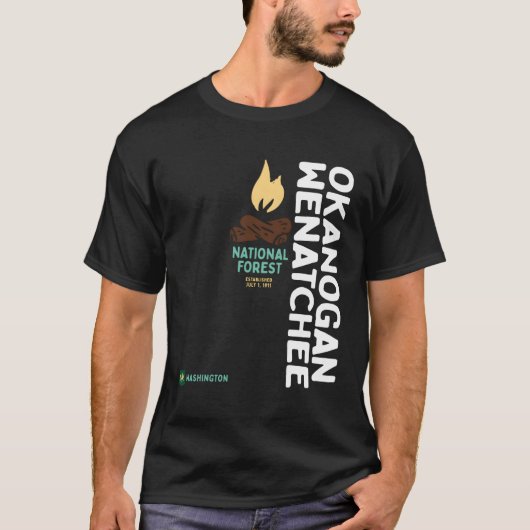 Okanagan Wenatchee National Forest Verticale Washi T-shirt (Voorkant)