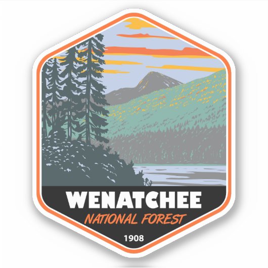 Okanogan Wenatchee National Forest Washington Sticker (Voorkant)