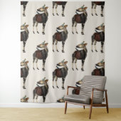 OKAPI & BIRDS PATTERN WANDKLEED (In situ)