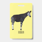 Okapi cartoon illustratie badge (Achterkant)