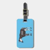 Okapi cartoon illustratie bagagelabel (Voorkant verticaal)