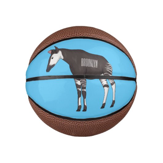 Okapi cartoon illustratie basketbal (Voorkant)