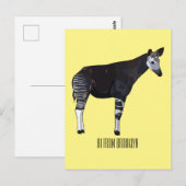Okapi cartoon illustratie briefkaart (Voorkant / Achterkant)