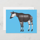 Okapi cartoon illustratie briefkaart (Voorkant / Achterkant)