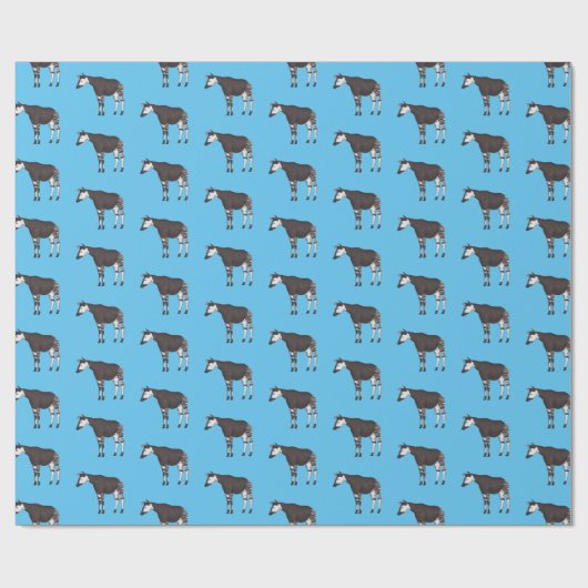 Okapi cartoon illustratie cadeaupapier (Vlak)