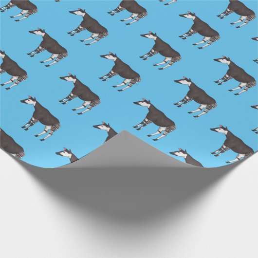 Okapi cartoon illustratie cadeaupapier (Hoek)