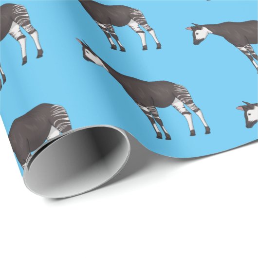 Okapi cartoon illustratie cadeaupapier (Rol Hoek)