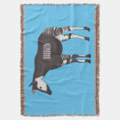 Okapi cartoon illustratie deken (Voorkant Verticaal)