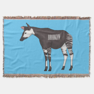 Okapi cartoon illustratie deken