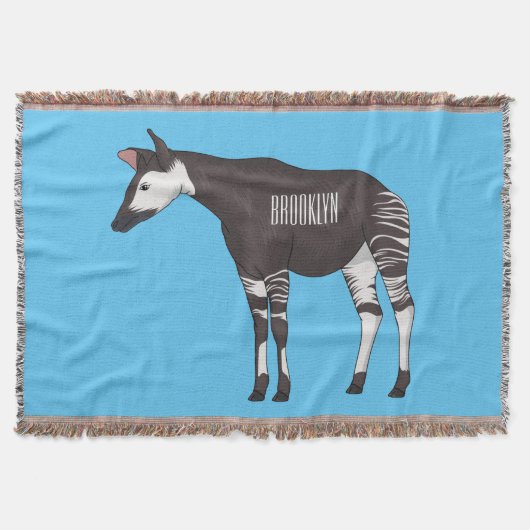 Okapi cartoon illustratie deken (Voorkant)