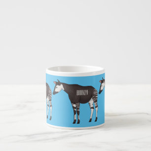 Okapi cartoon illustratie espresso kop