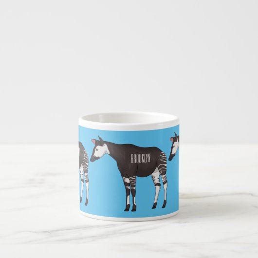 Okapi cartoon illustratie espresso kop (Voorkant)