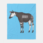 Okapi cartoon illustratie fleece deken (Voorkant)