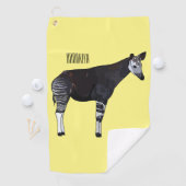 Okapi cartoon illustratie golfhanddoek (Insitu)