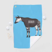 Okapi cartoon illustratie golfhanddoek (Insitu)
