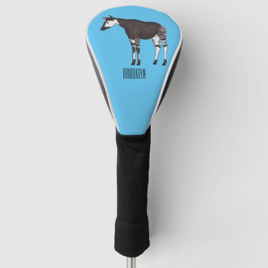 Okapi cartoon illustratie golfheadcover (Voorkant)