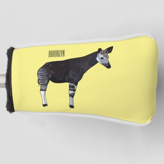 Okapi cartoon illustratie golfheadcover (Voorkant)