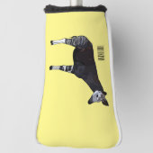 Okapi cartoon illustratie golfheadcover (Draai 90)