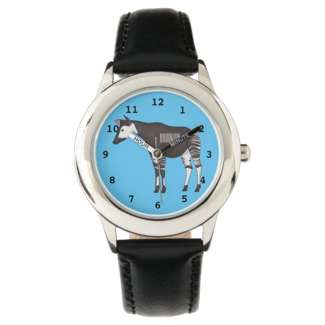 Okapi cartoon illustratie horloge (Voorkant)