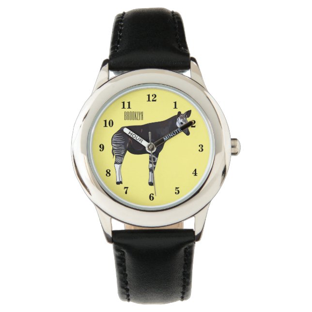 Okapi cartoon illustratie horloge (Voorkant)