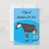 Okapi cartoon illustratie kaart (Achterkant)